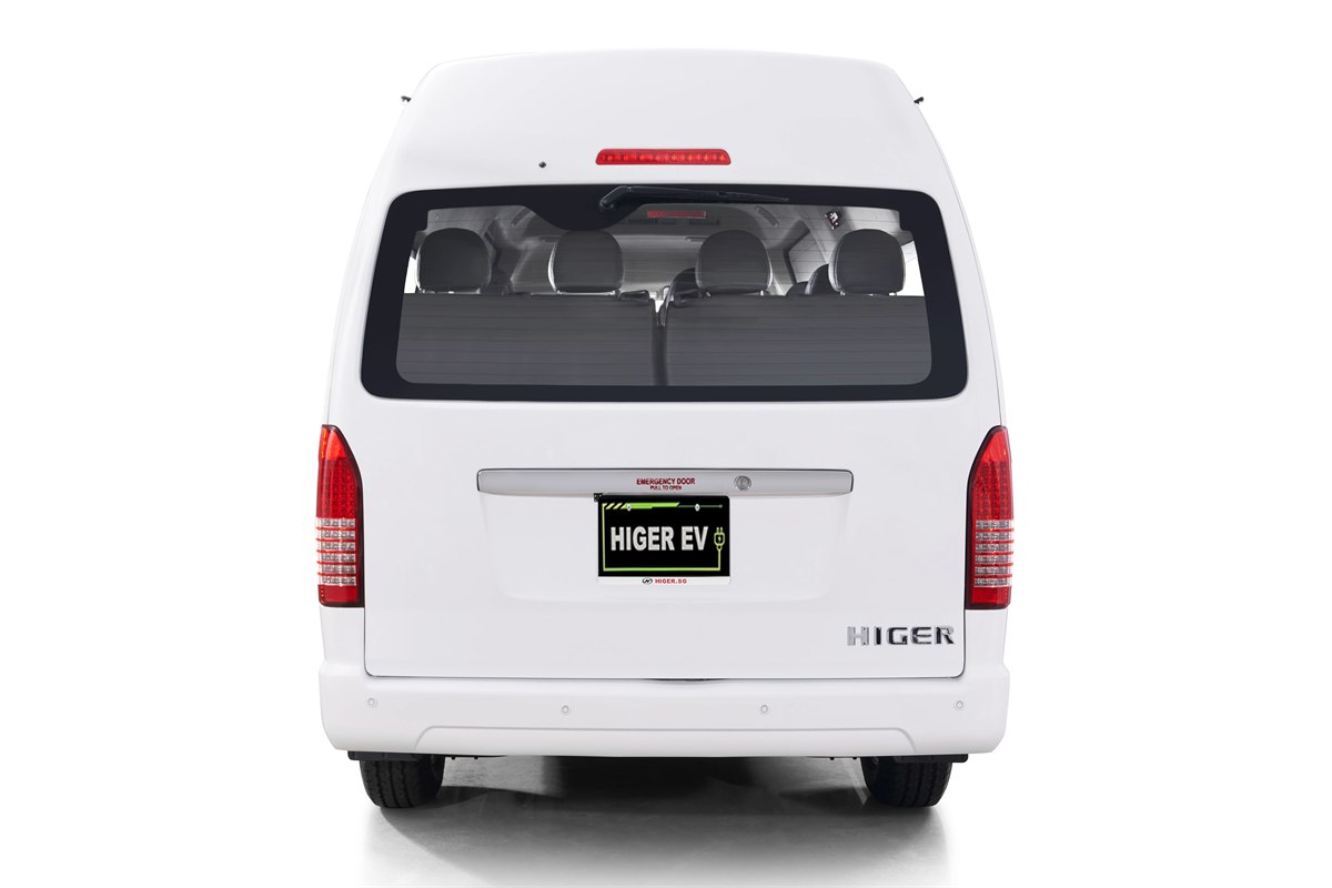 Higer EV H5C rear with emergency door