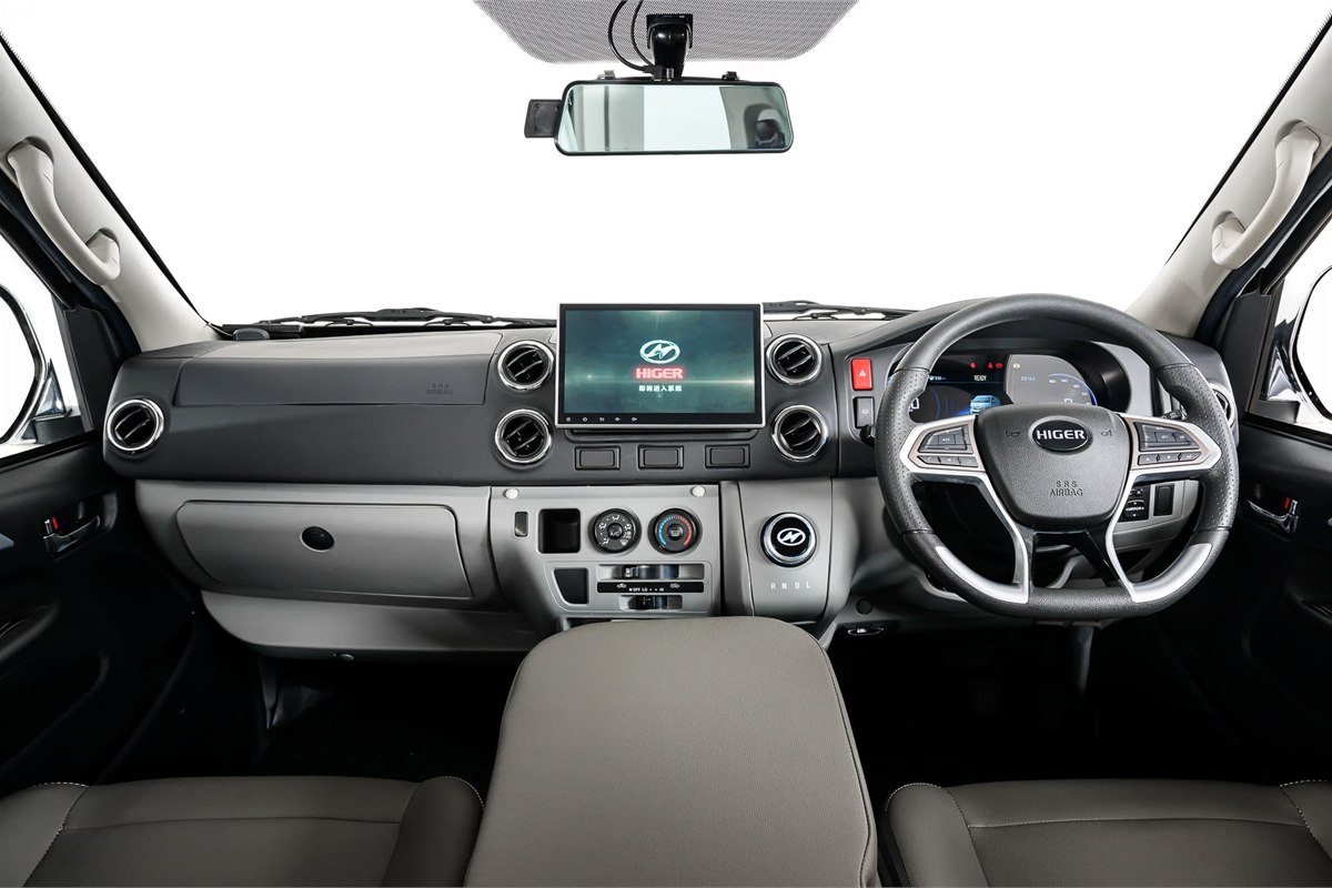 Higer EV H5F Cargo Van right-hand-drive cab and touchscreen