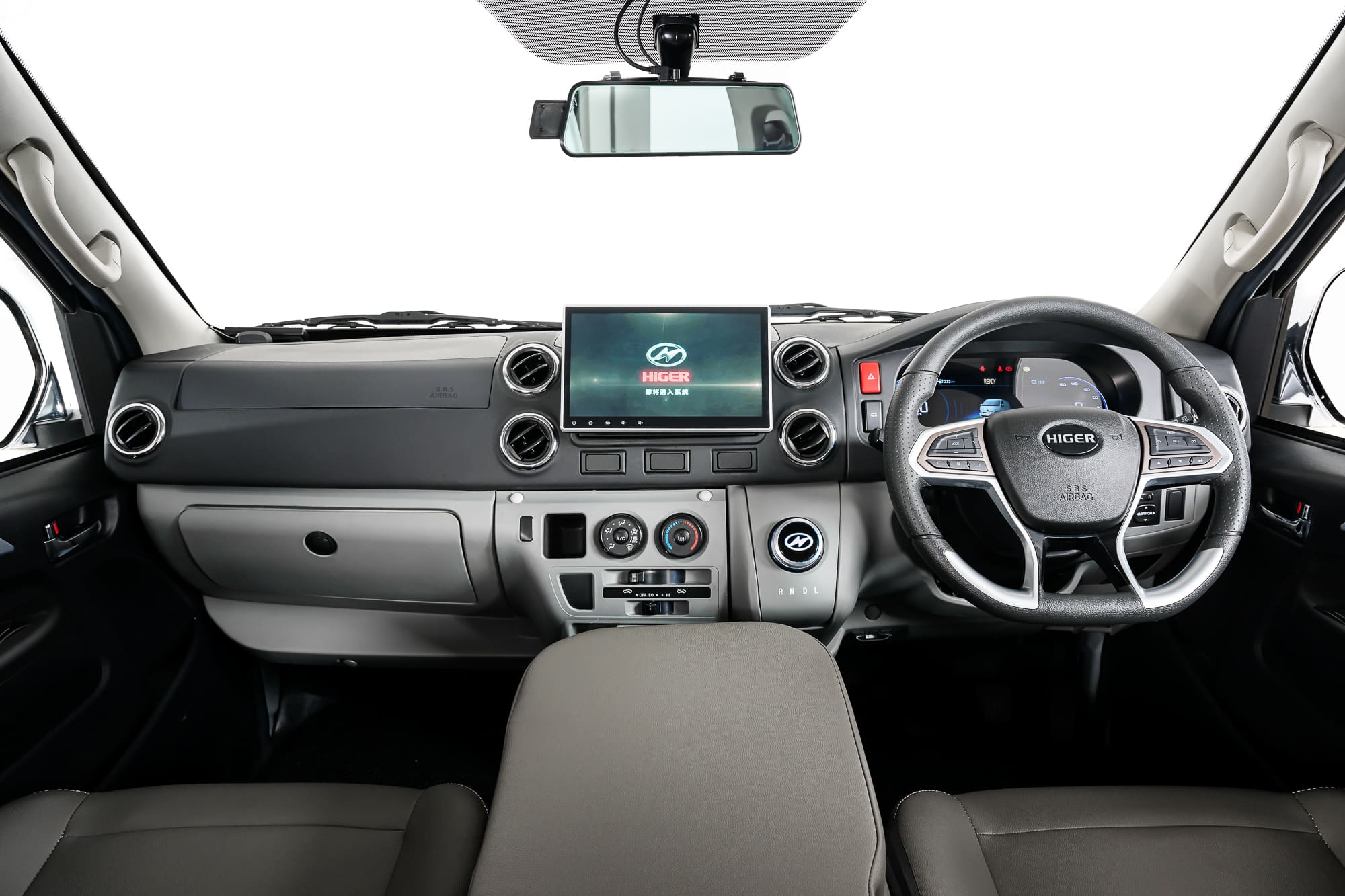 Higer EV H5F Cargo Van right-hand-drive cab and touchscreen