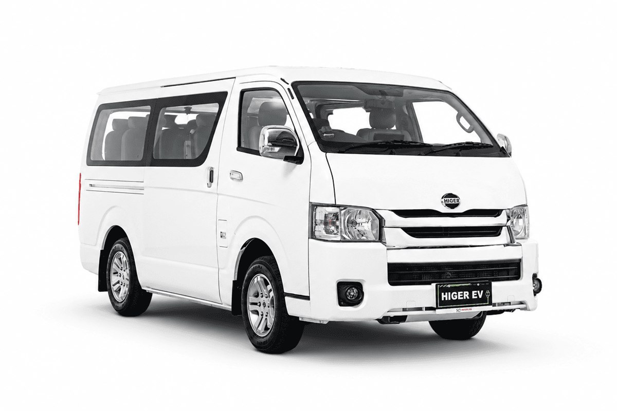 Higer EV H5F Mini Bus front three-quarter view